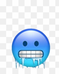 Emoji Iphone Cold Freeze Blue Sticker - Iphone Emoji,Cold Emoji Png
