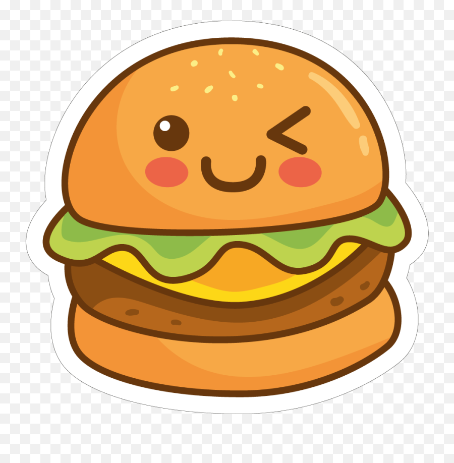 Foods Clipart Sticker Foods Sticker Transparent Free For - Burger Cute Emoji,Fast Food Emoji