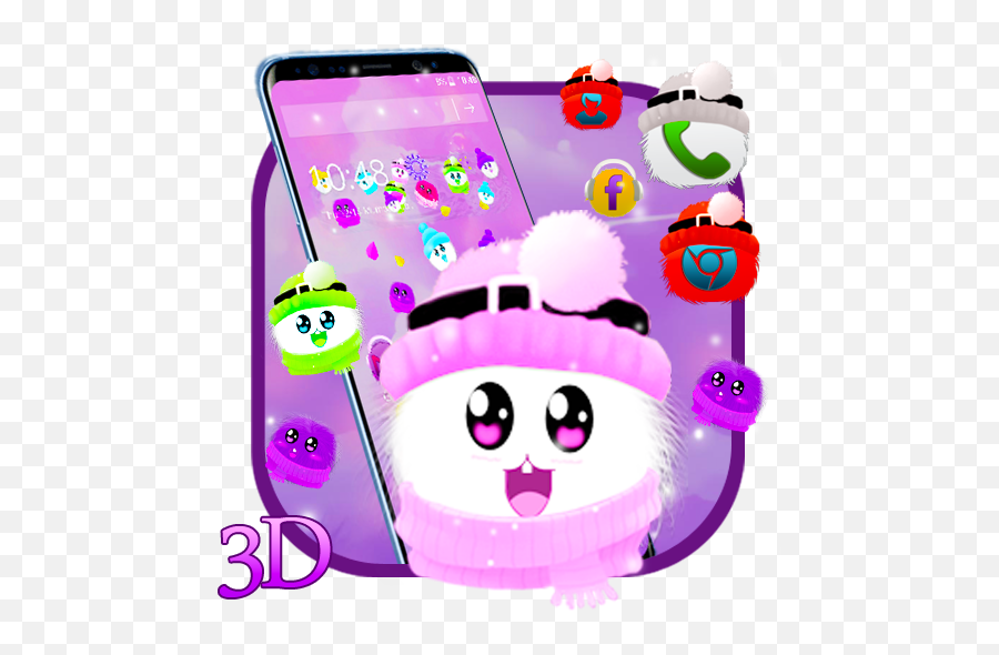 3d Cute Fluffy Emoji Theme U2013 Aplikacije V Googlu Play - Smartphone,Emoji Filmi