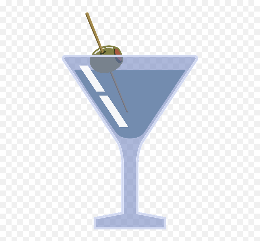 Martini With Olive Clipart - Cartoon Martini Glass Vector Emoji,Martini And Party Emoji