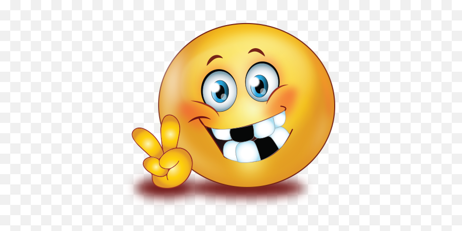 Happy Victory Hands Lost Teeth Emoji - Smiling Missing Tooth Emoji,Victory Emoji