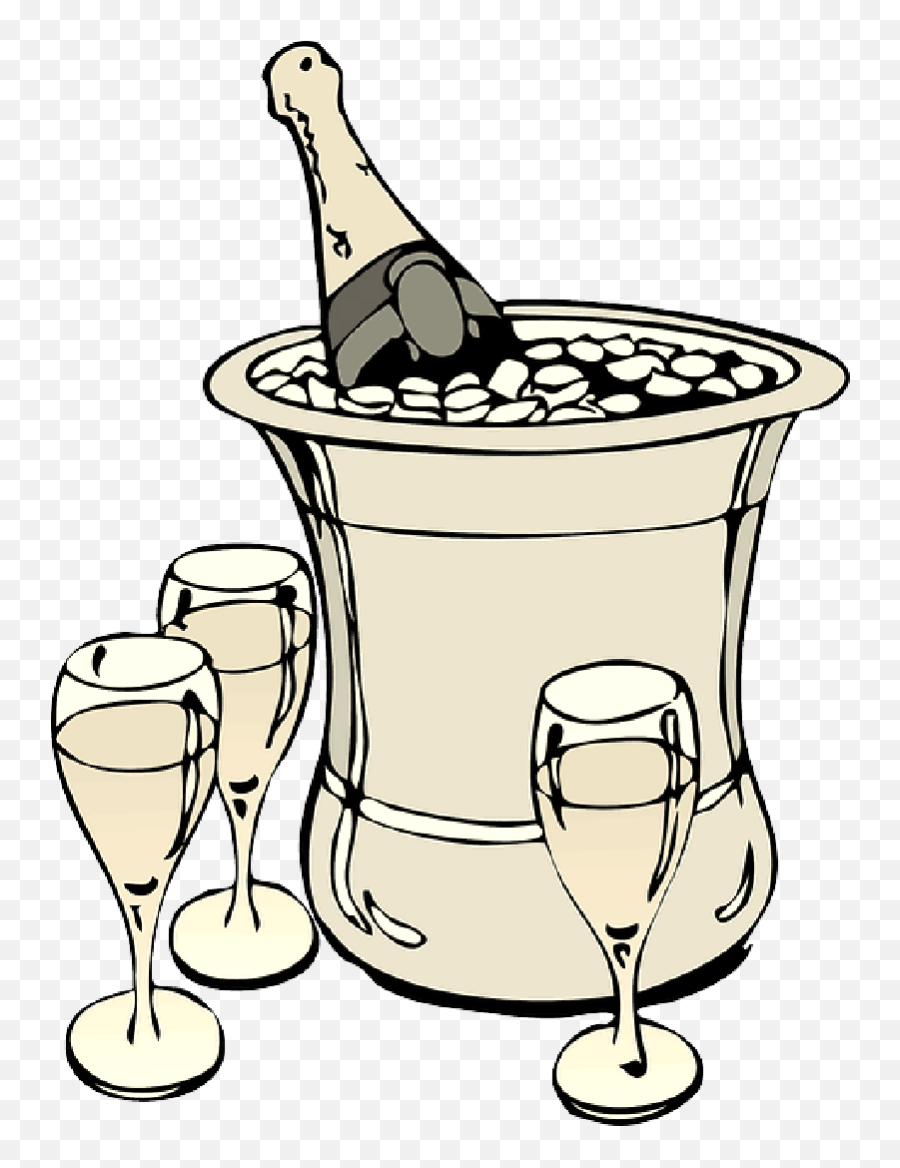 Custom Champagne On Ice Sticker Png Download - Champagne Champagne Bottle Bucket Clipart Emoji,Champagne Cheers Emoji
