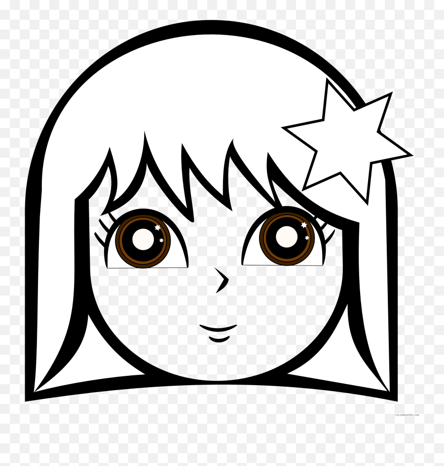 Girls Face Coloring Pages Coloring4free - Coloring4freecom Doll Face For Coloring Emoji,Angry Emoji Coloring Page