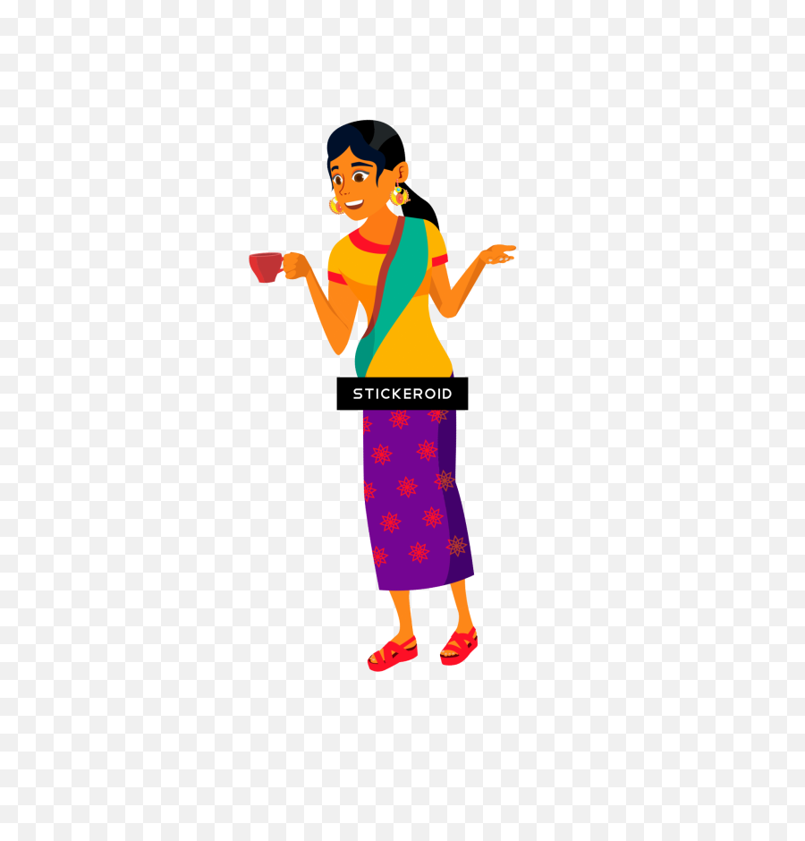 And Woman Talking Cartoon Clipart - Indian People Talking Clipart Emoji,Raccoon Emoji Facebook