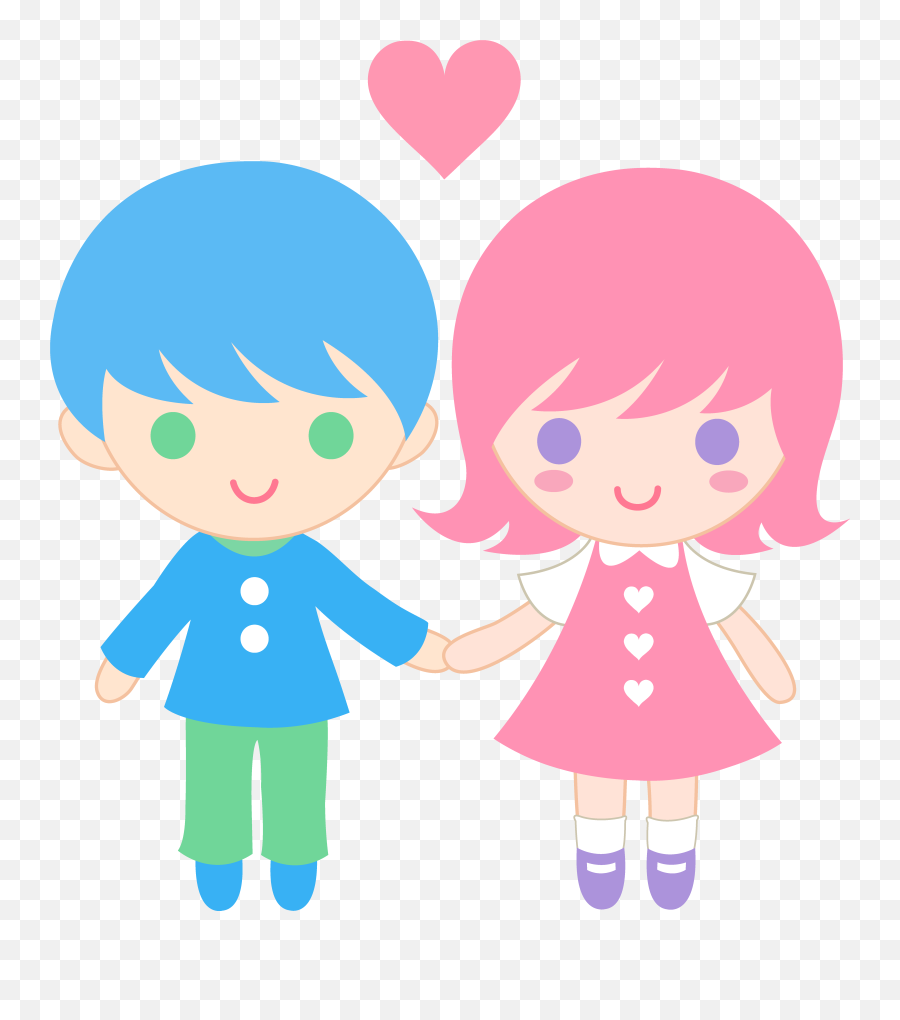 Library Of Jpg Free Library Cartoon Kids Holding Hands Under - Boy And Girl Elves Clipart Emoji,What Are The Emojis Next To Girls Holding Hands