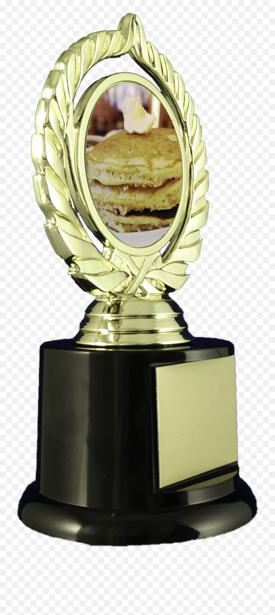 Pancake Trophy On Black Round Base - Solid Emoji,Pancake Emojis Transparent