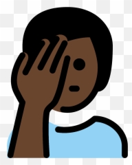 Person Facepalming Emoji Clipart Free Download Transparent - Emoji Homme Avec La Paume Sur Le Visage,Shrugging Text Emoji