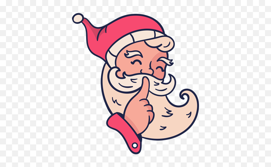 Santa Claus Hat And Beard - Transparent Png U0026 Svg Vector File Santa Shushing Png Emoji,Mustache Man Winking Emoji