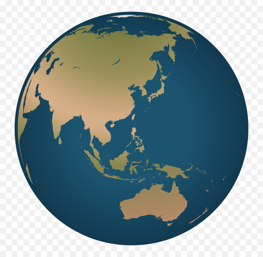 Planet Earth Showing Asia And Australia Clip Art Image - Globe Pdf Emoji,Austrila Emoji Png