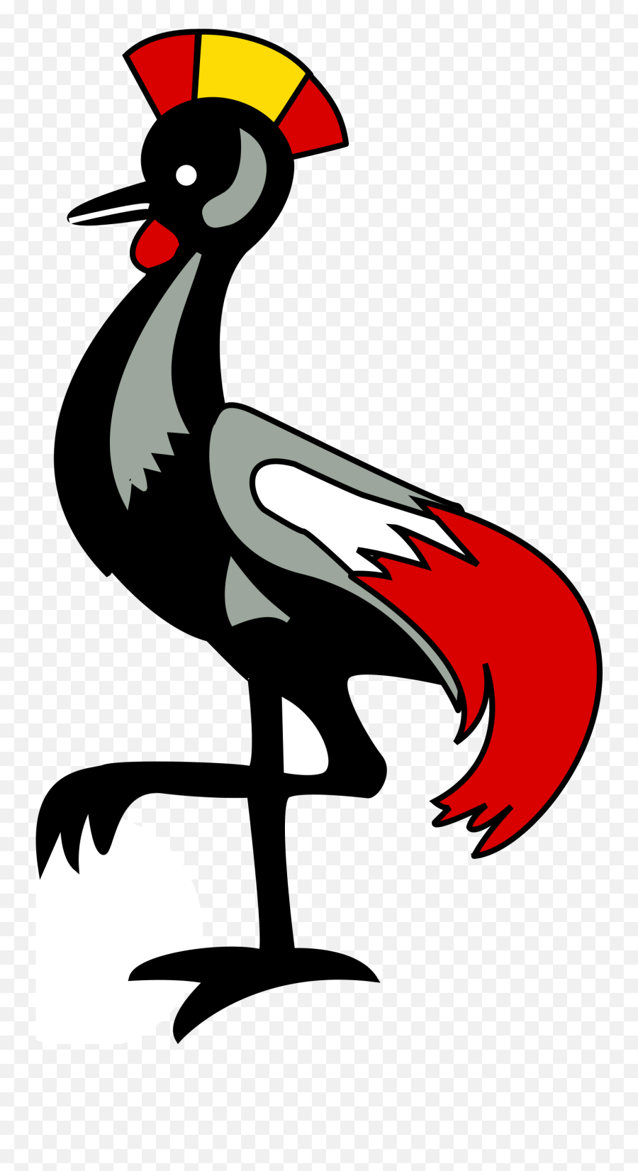 Crested Crane Uganda Flag Clipart - Crested Crane Uganda Flag Emoji,Uganda Flag Emoji