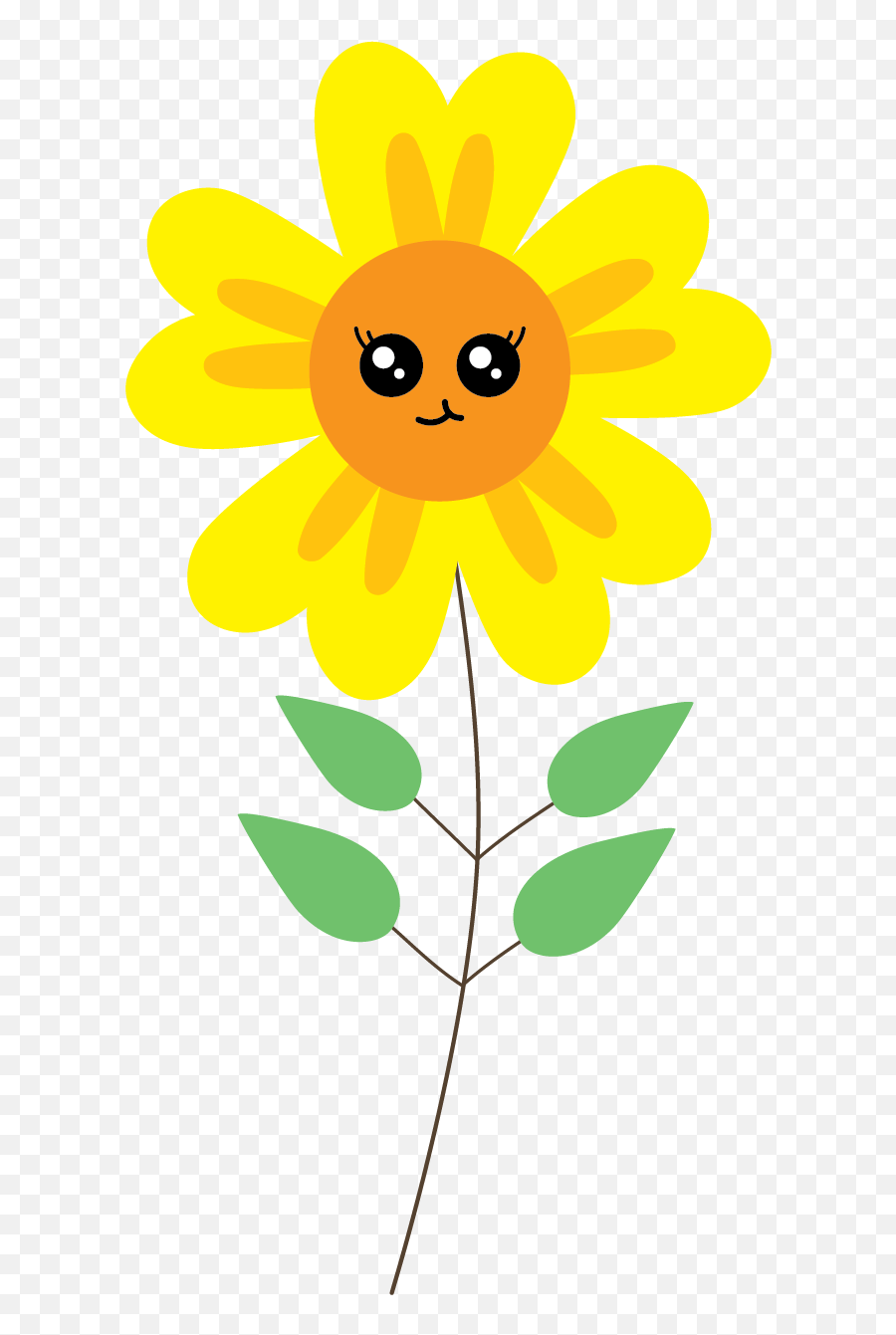 Kawaii Flower Illustration - 035 Graphic By Happy Emoji,Birthday Emoticon Kawaii
