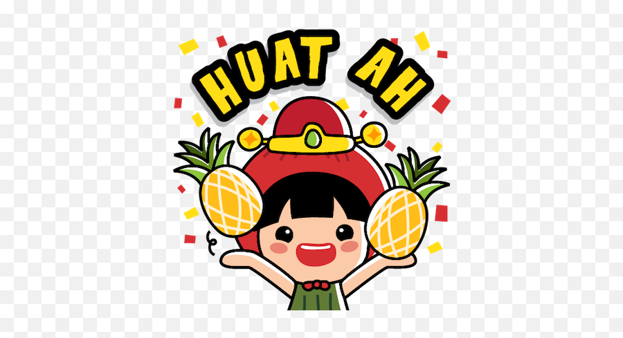 Ang Ku Kueh Girl Stickers - Huat Ah Sticker Whatsapp Emoji,Sassy Girl Emoji Costume