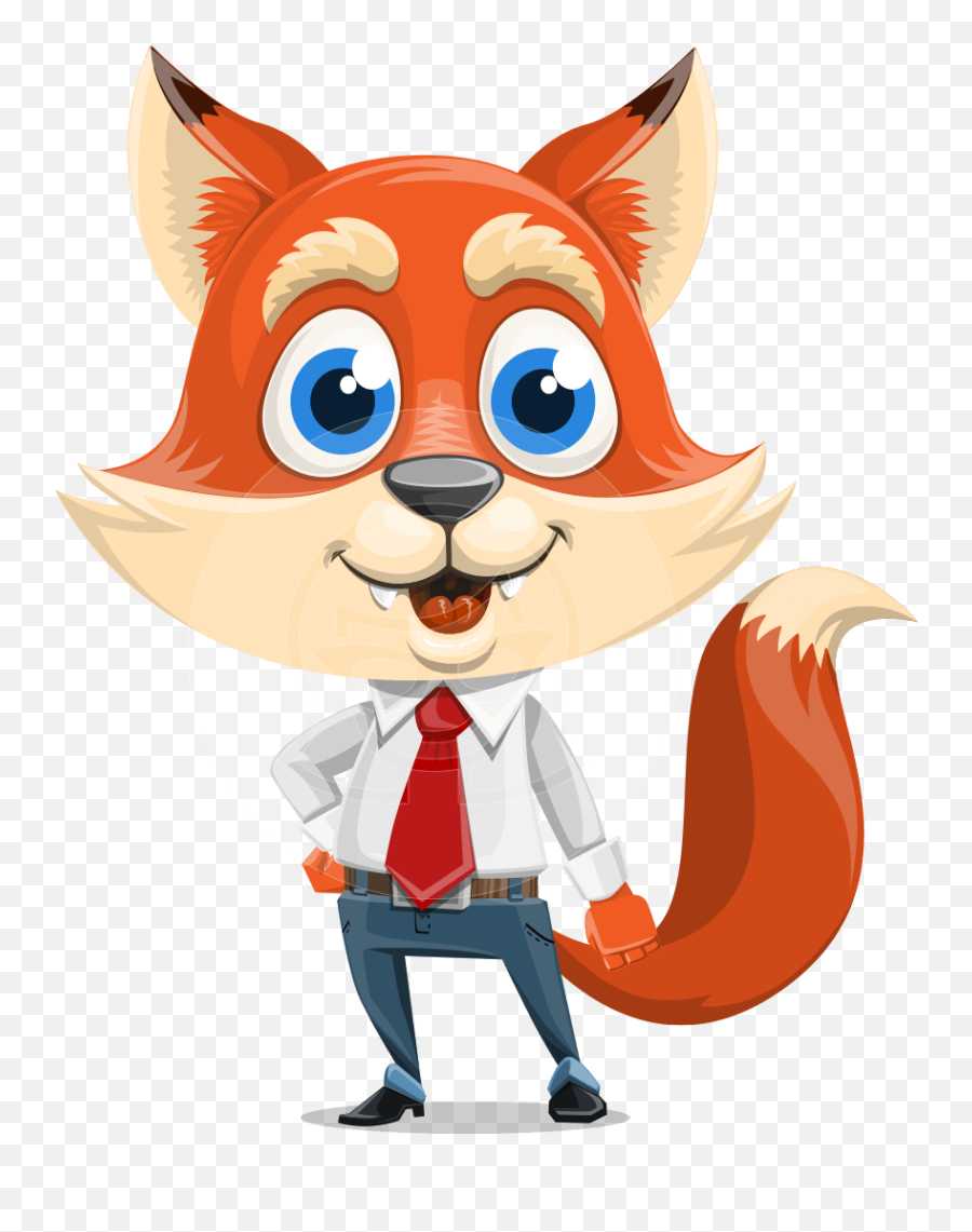 Fox Businessman Cartoon Vector Character Aka Ben Tails Graphicmama - Cartoon Character With Fox Ears Emoji,Fox Amnimal Emotions