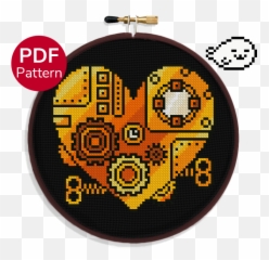 Golden Steampunk Heart - Cross Stitch Pattern U2013 Harp Seal Crafts Emoji,Golden Peach Emoji