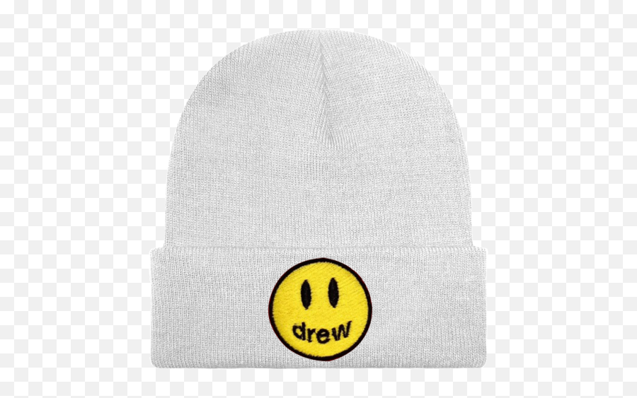 Drew - House Drew House White Beanie Mascot Justin Bieber Emoji,Knit On Head Emoticon