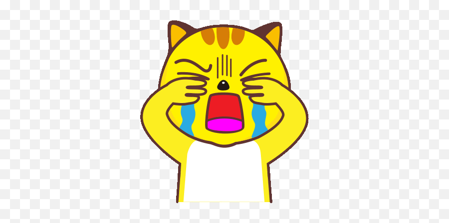 Yellow Cat Sad Sticker - Yellow Cat Sad Crying Discover Emoji,Cursed Teary Eyed Emoji