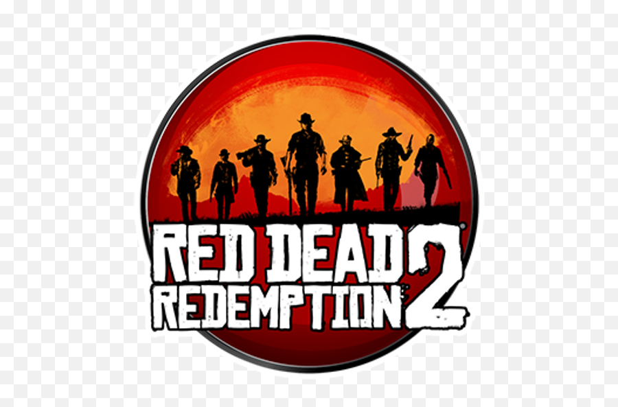 Red Dead Redemption 2 Round Sticker - Red Dead Redemption Icon Png Emoji,Dead Emoji Text