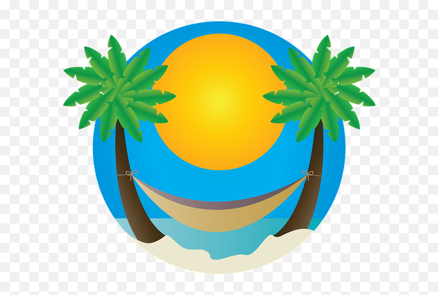 Beach Palm Trees Hammock Landscape - Playa Y Palmeras Png Emoji,Palm Tree Emoticon