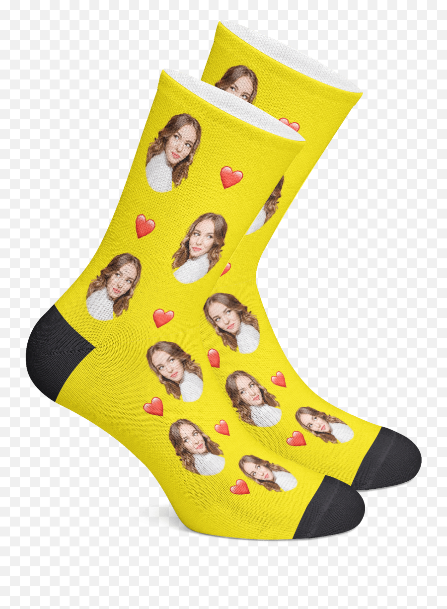 Socks With Big Hearts - Socks Personalized Emoji,Custom Emoji Socks