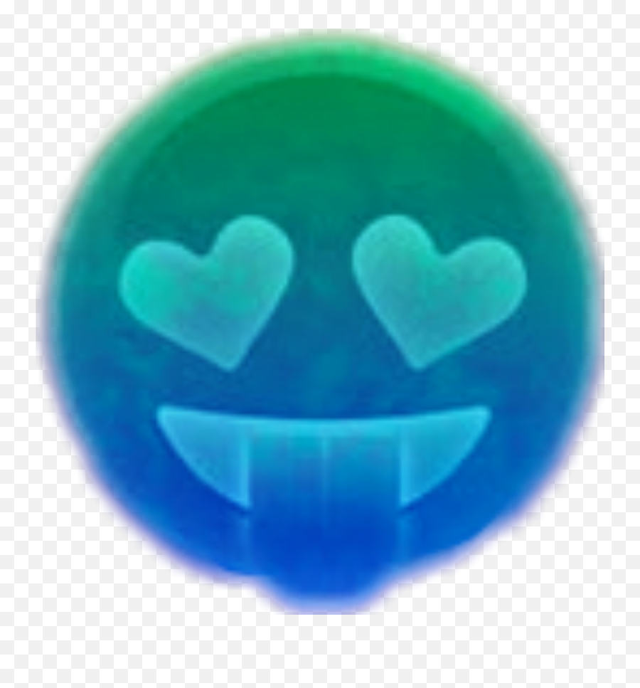 Emoji Blue Green Hearts Tongue Smile - Happy,Green Tongue Emoji
