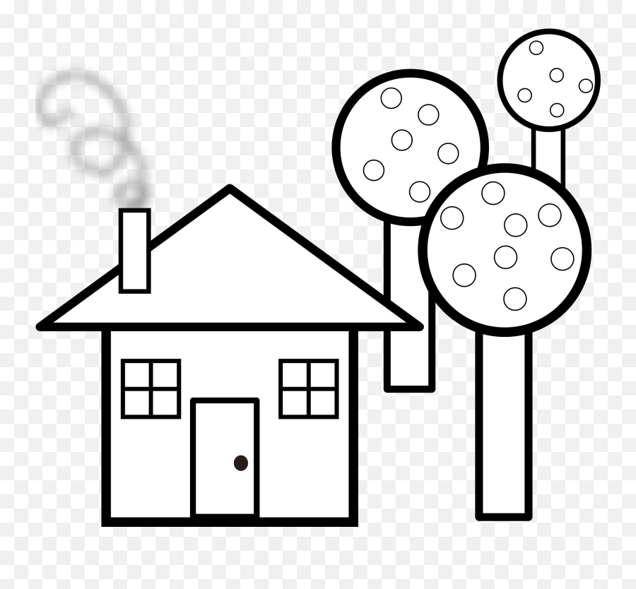 Haunted House Coloring Page - Black And White Clipart Of House With Shapes Clipart Black And White Emoji,Heart Emoji Coloring Pages Black And White