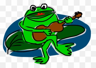 Drawn Frog Playing Guitar Clipart - Sapo Com Violão Png Emoji,Guitar Player Emoji
