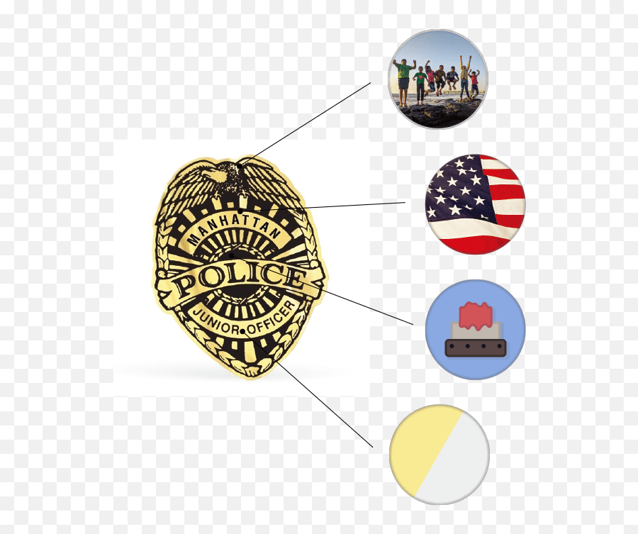 Promotional Junior Police Badge Stickers - American Emoji,100 Emoji Decal