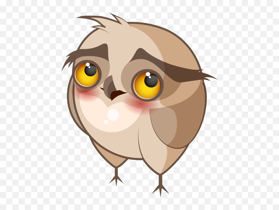 Chubby Owls Stickers - Embarrassed Cartoon Chicken Emoji,Owl Emoji Apple