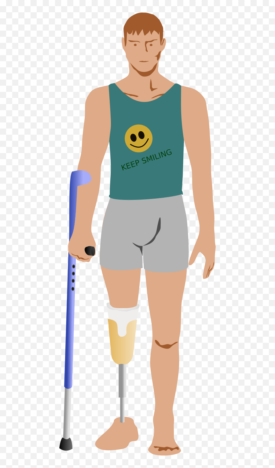 Fileman With Leg Prothesesvg - Wikimedia Commons Prosthetic Limb Transparent Background Emoji,Boxing Emoji Tranpant