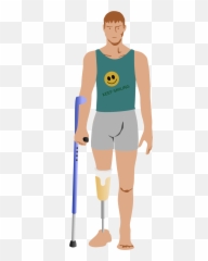Fileman With Leg Prothesesvg - Wikimedia Commons Prosthetic Limb Transparent Background Emoji,Boxing Emoji Tranpant