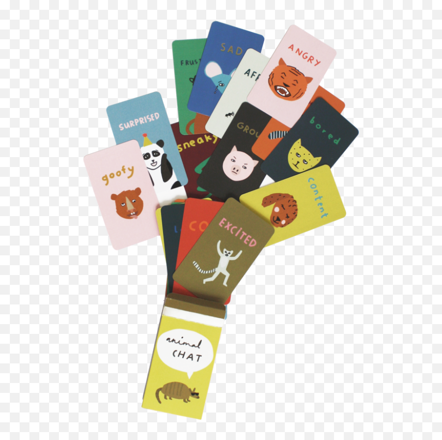 Animal Chat Emotions Card Game Chalk Emoji,Emotions Game