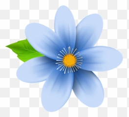 Blue Flower Clip Art Image Flower Clipart Flower Art - Transparent Background Flower Clipart Emoji,Pink Flower Emoji