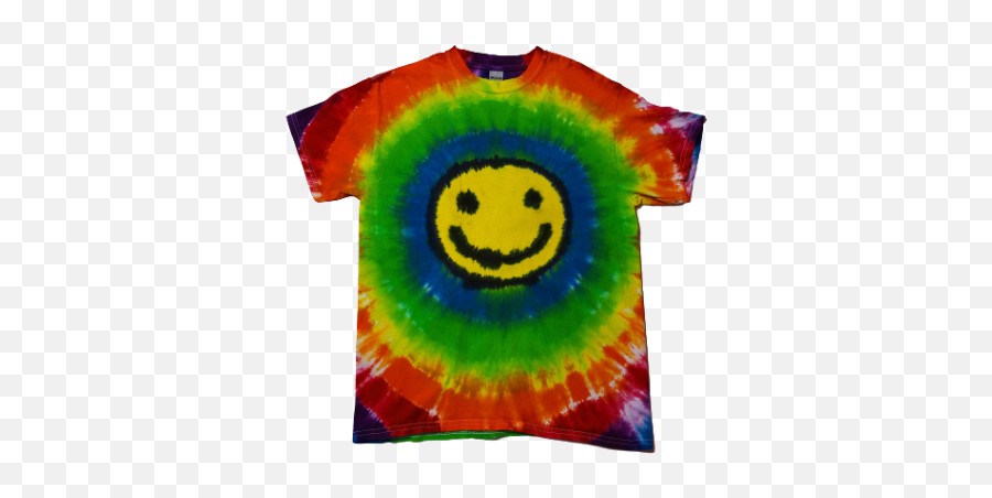 Colorful Circles Around A Happy Face - Short Sleeve Emoji,Text Emoticons For Rockin