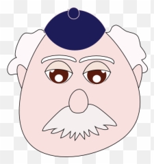 Old Man White Mustache Clipart I2clipart - Royalty Free Emoji,Girl Grandpa Emoticons