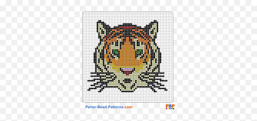 Perler Bead Patterns Tiger - Bead Pattern Free Emoji,Perler Bead Pattens Emojis