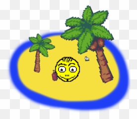 Smiley Island Emoji,Palm Tree Beach Emoji