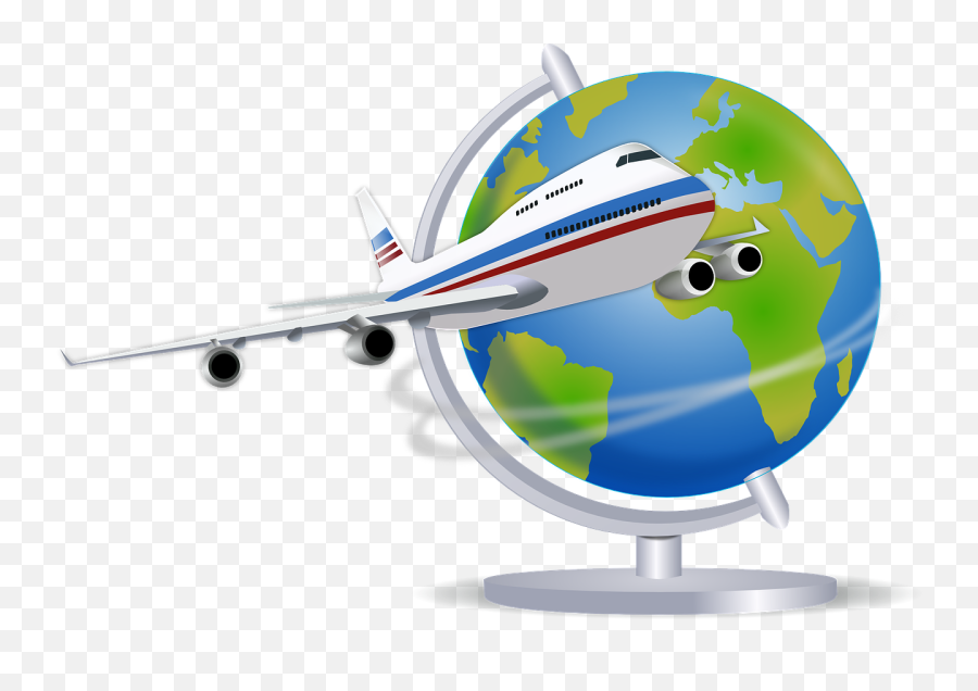 Flying Clipart Globe Flying Globe - Travel Logo Png Gif Emoji,Emoji Avion