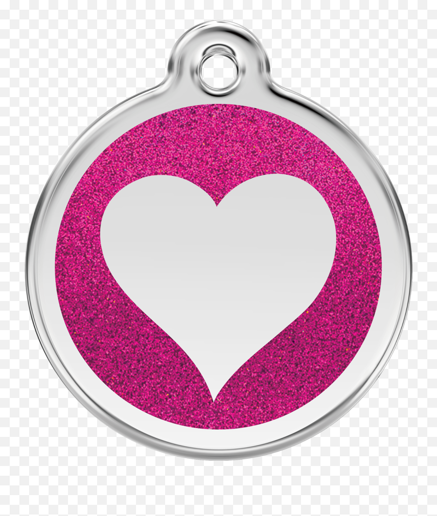 Red Dingo Glitter Enamel Tag Heart Hot Pink 0x - Hthp Xhthps Red Dog Tag Emoji,Pawprint Emoji