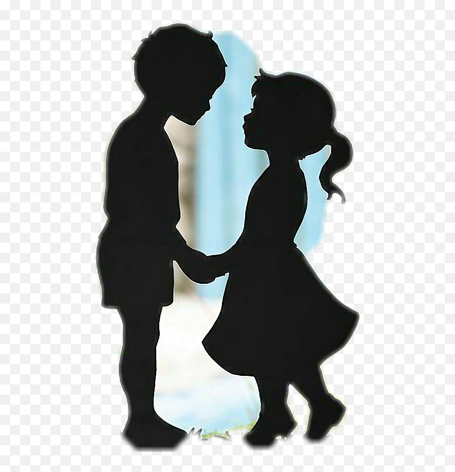 Sticker Shadow Boy Girl Sticker - Boy Girl Sticker Emoji,Boy And Girl Holding Hands Emoji