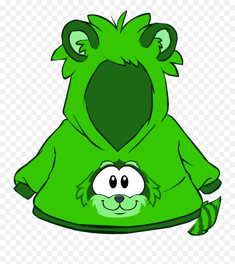 Green Raccoon Hoodie Club Penguin Wiki Fandom - Codigo De Free Penguin Canguritos De Puffles Emoji,Emoji Sweat Outfit