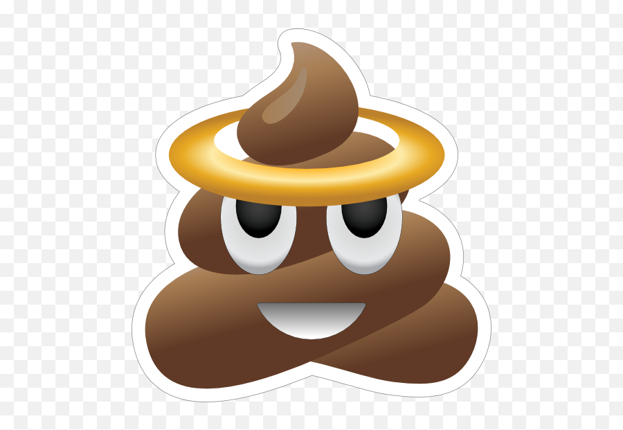 Halo Poop Emoji Sticker 15225 - Poop Emoji With Halo,Halo Emoji