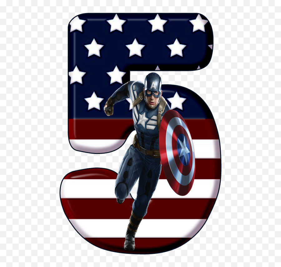 5 - Captain America Number 5 Emoji,Captain America Emoji