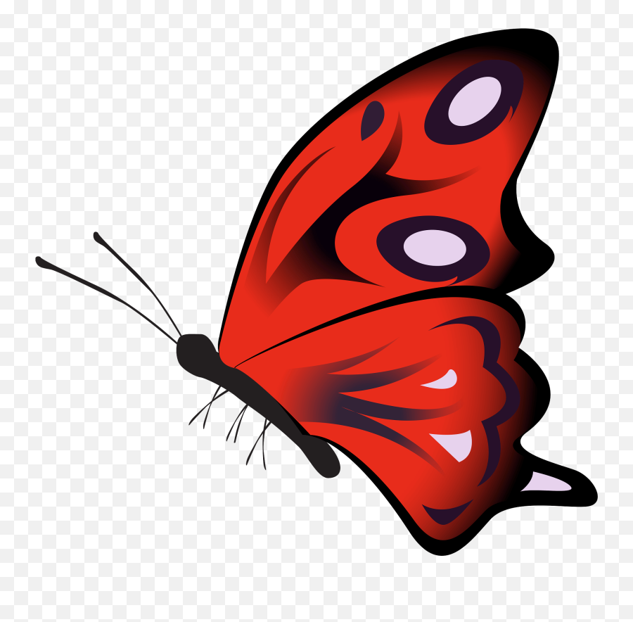 Red Butterfly Clipart Free Download Transparent Png - Red Butterfly Flying Clipart Emoji,Butterfly Emoji Png