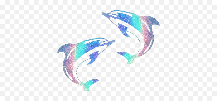Dolphins Galaxy Sparkle Glitter Sticker By Request - Common Bottlenose Dolphin Emoji,Dolphin Emoji