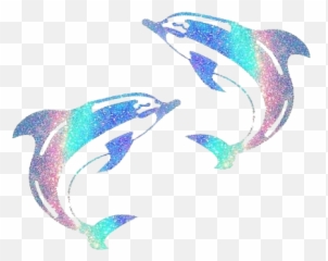 Dolphins Galaxy Sparkle Glitter Sticker By Request - Common Bottlenose Dolphin Emoji,Dolphin Emoji