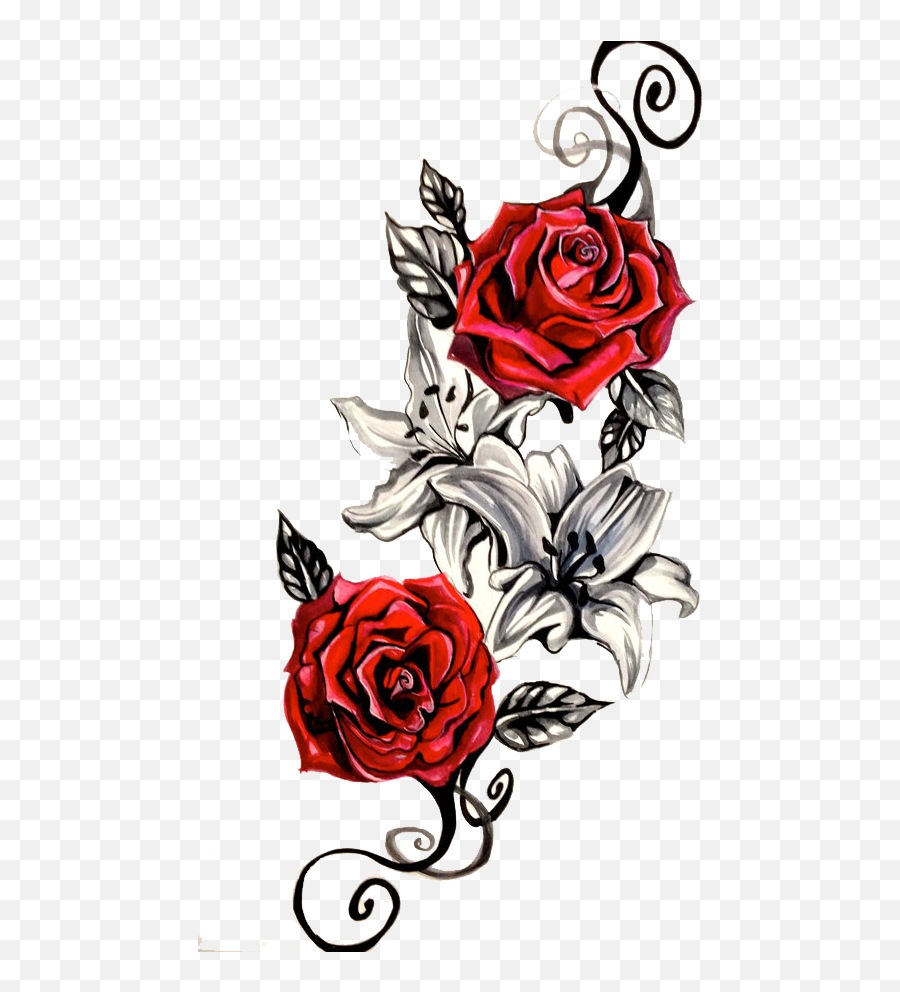 Download Tattoo Sleeve Rose Free - Rose Tattoo Png Emoji,Rose Emoticon For Tatto