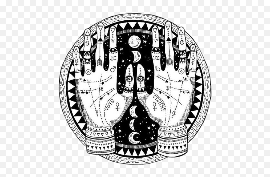 Destiny Horoscope Hands Blackandwhite - Palm Reading Art Emoji,Destiny Emojis Artist