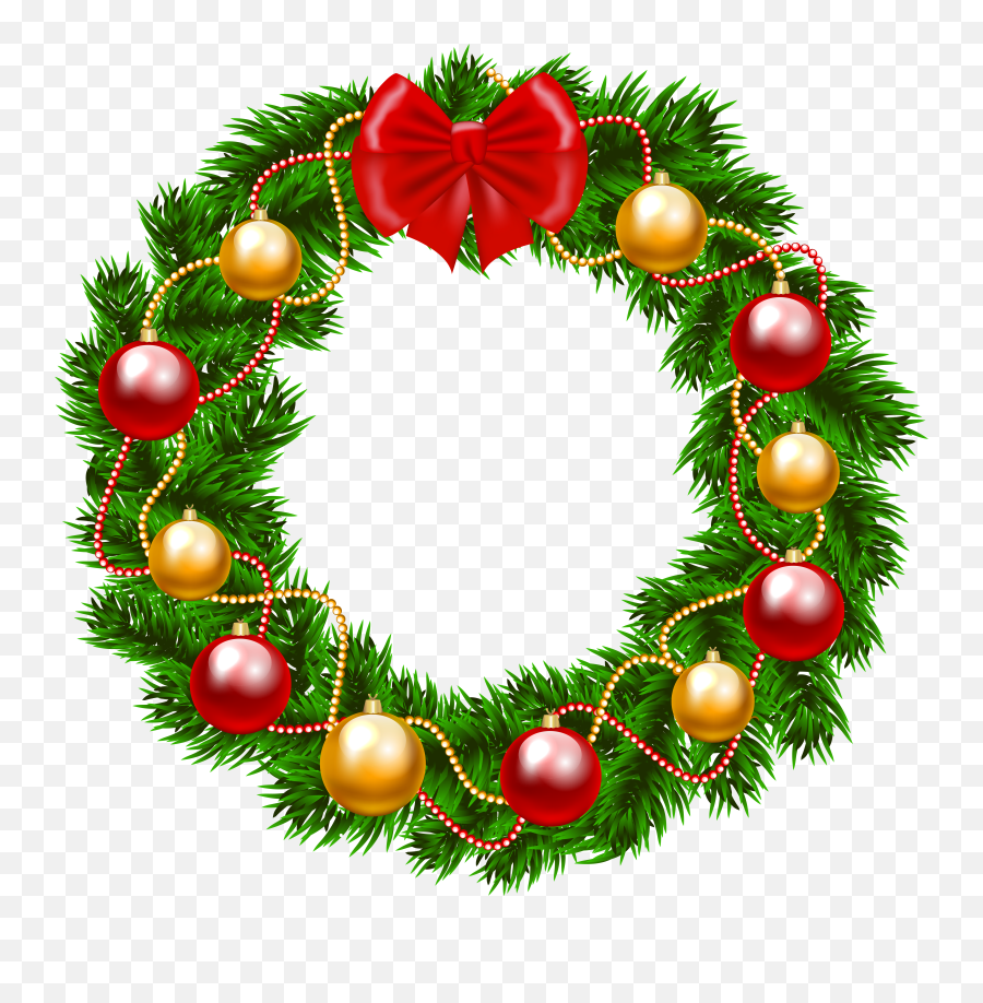 Free Christmas Wreath Clipart - Christmas Wreath Png Emoji,Wreath Emoji Transparent Background