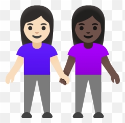 U200du200d Mujeres Dadas De La Mano Con Tono De Piel Claro - Emoji,Emojis Saludando