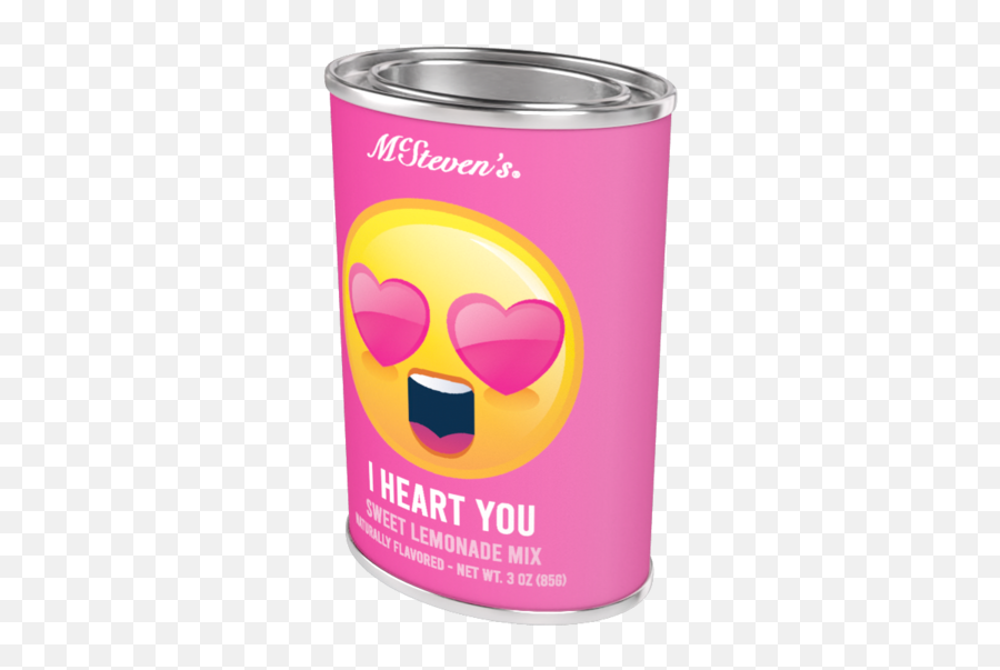 Emoji Lemonade - I Heart You 3oz Oval Tin Cylinder,Wine Tasting Emojis